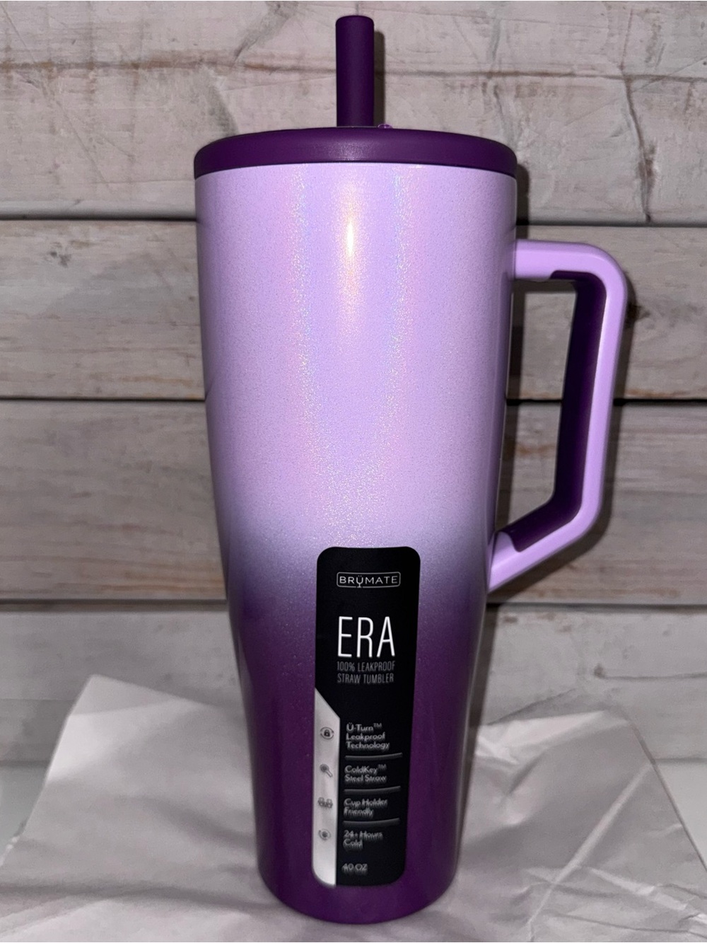 Brumate Era 40oz Leak Proof Tumbler - Glitter Violet Crush - Purple Ombre NWT
